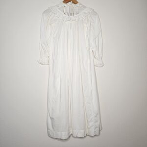 Vintage Handmade Girls Nightgown Shift Dress Victorian Cotton White